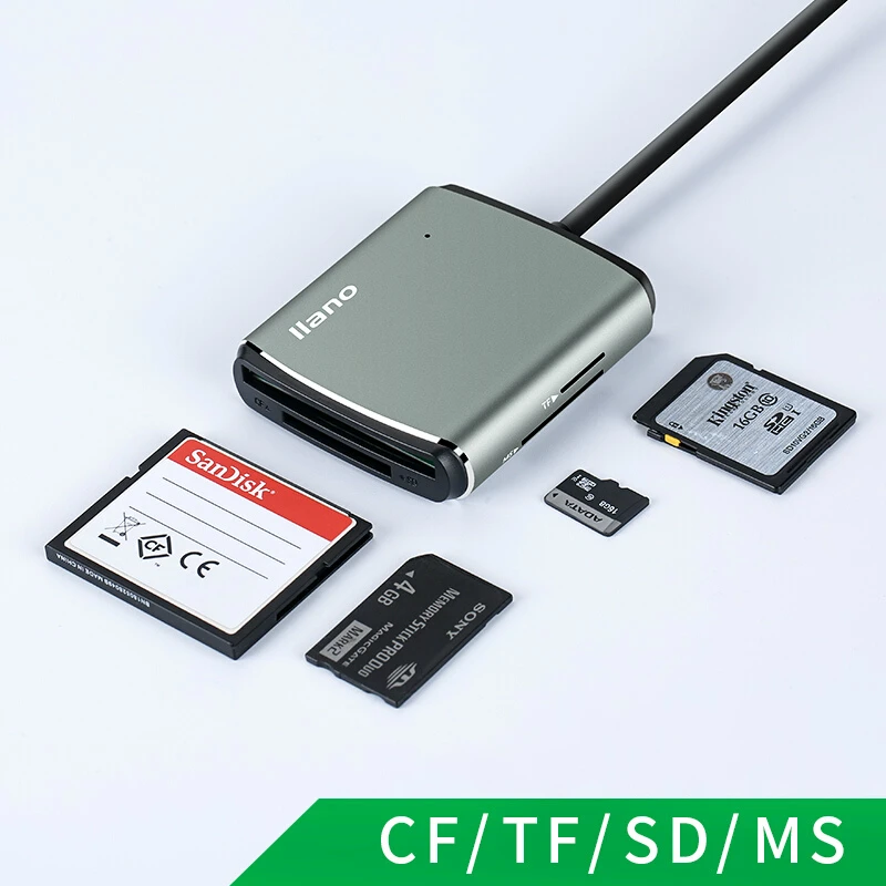 

llano 4 in 1 USB 3.0 Smart Card Reader Flash Multi Memory Card Reader for TF / SD / MS / CF 4 Card Read micro SD usb flash card