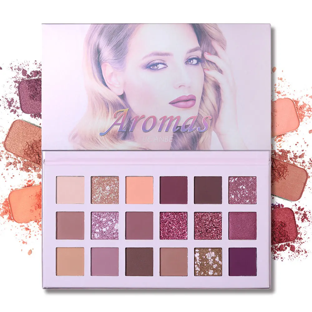 18 Color Beauty Glazed Eyeshadow Palette Long Lasting Rose Makeup Eyesgadow Palette Pigment Waterproof Beauty For Woman Cosmetic
