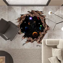 Спальня 3D стены стикеры гостиная пол съемный водостойкий из ПВХ художественная Фреска дети потолок планета пространство домашний декор наклейка