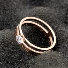 Женские кольца, кристаллы циркония, свадебные кольца для женщин, розовое золото, Римский номер, женское кольцо на палец, любовь, ювелирное изделие 10-1