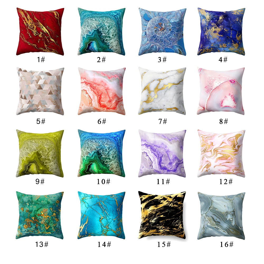 

Decorative Pillowcase for hotel Pillow Decorative Geometric Marble Texture Square Pillowcase 45*45 Home Textile Pillow Case