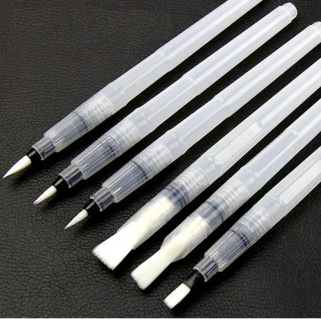 

6Pcs/lot Flat Tip Pilot Water color Brushes Pen Assorted Tips for Self Moistening Calligraphy Drawing Art Painting Supplies