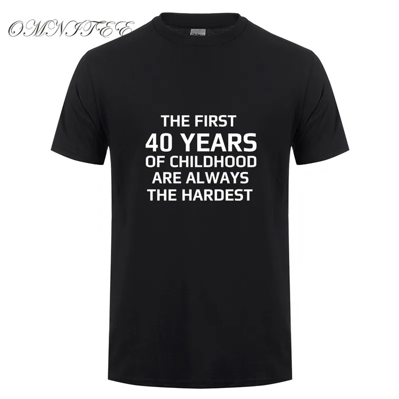 Omnitee Лето 40th День рождения Футболка первые 40 лет детства футболки Мужская