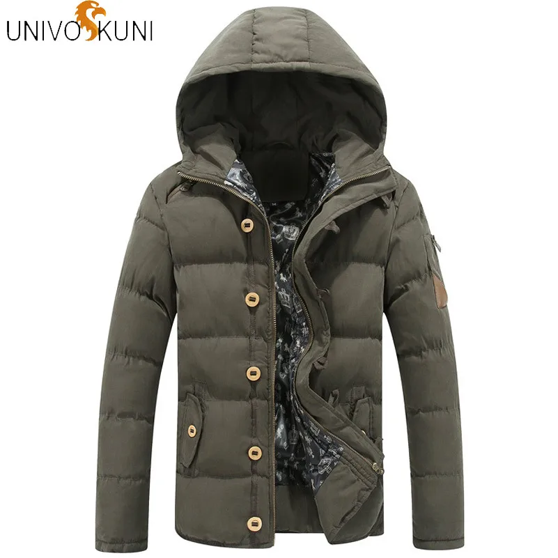 UNIVOS KUNI,, хлопковое Мужское пальто, деловая повседневная мужская хлопковая куртка, приталенная Мужская куртка, 3XL, большой размер, длинная Мужская парка, Q577
