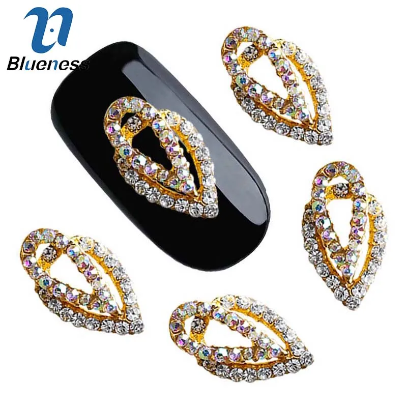 

10Pcs/Lot Glitter Double AB Raindrop Overlay 3D Adhesives Rhinestones Design Nail Art Decorations Studs For Manicure DIY TN2098