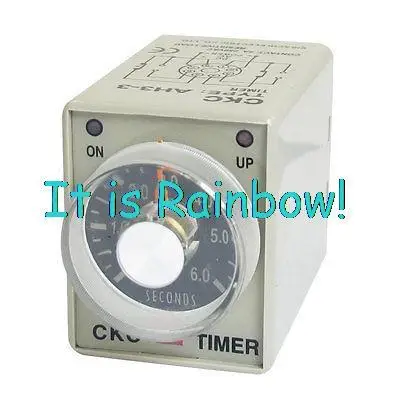 

Free Shipping 380V AC 6sec 0-6 s DPDT 8 Pin 8P Terminals Delay Timer Time Relay AH3-3