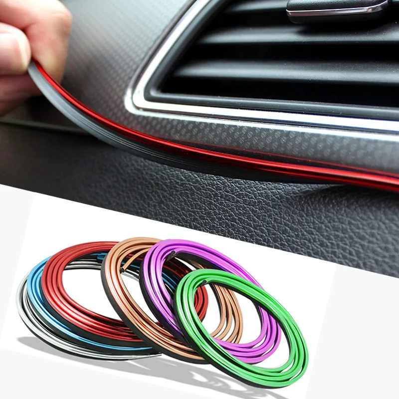 

5M Car Styling Interior Decoration Strips Moulding Trim Dashboard Door Edge Universal For Cars Auto Accessories In Car-styling