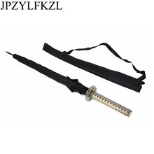 Стильный черный японский самурайский ниндзя меч катана Зонтик Солнечный и Радужный зонты с длинной ручкой Полуавтоматический зонт с 8 ребрами