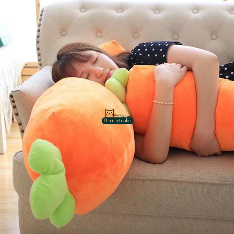Dorimytrader Cuddly Soft Cartoon Carrot Plush Doll Toy Realistic Carrots Pillow Cushion Vegetables Toys 41inch 105cm DY61775(10)