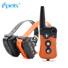 Ipets 619-2 перезаряжаемый и водонепроницаемый вибрационный ошейник для дрессировки собак и ударный электрический ошейник для 2 собак