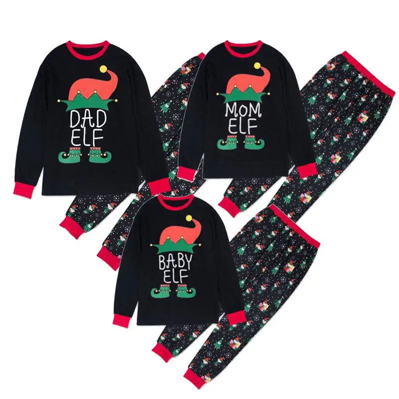 

PAPA MAMA BOY GIRL Family Christmas Pajamas Couples Matching Clothing 2018 Mother Daughter Father Son Christmas Family Pajamas