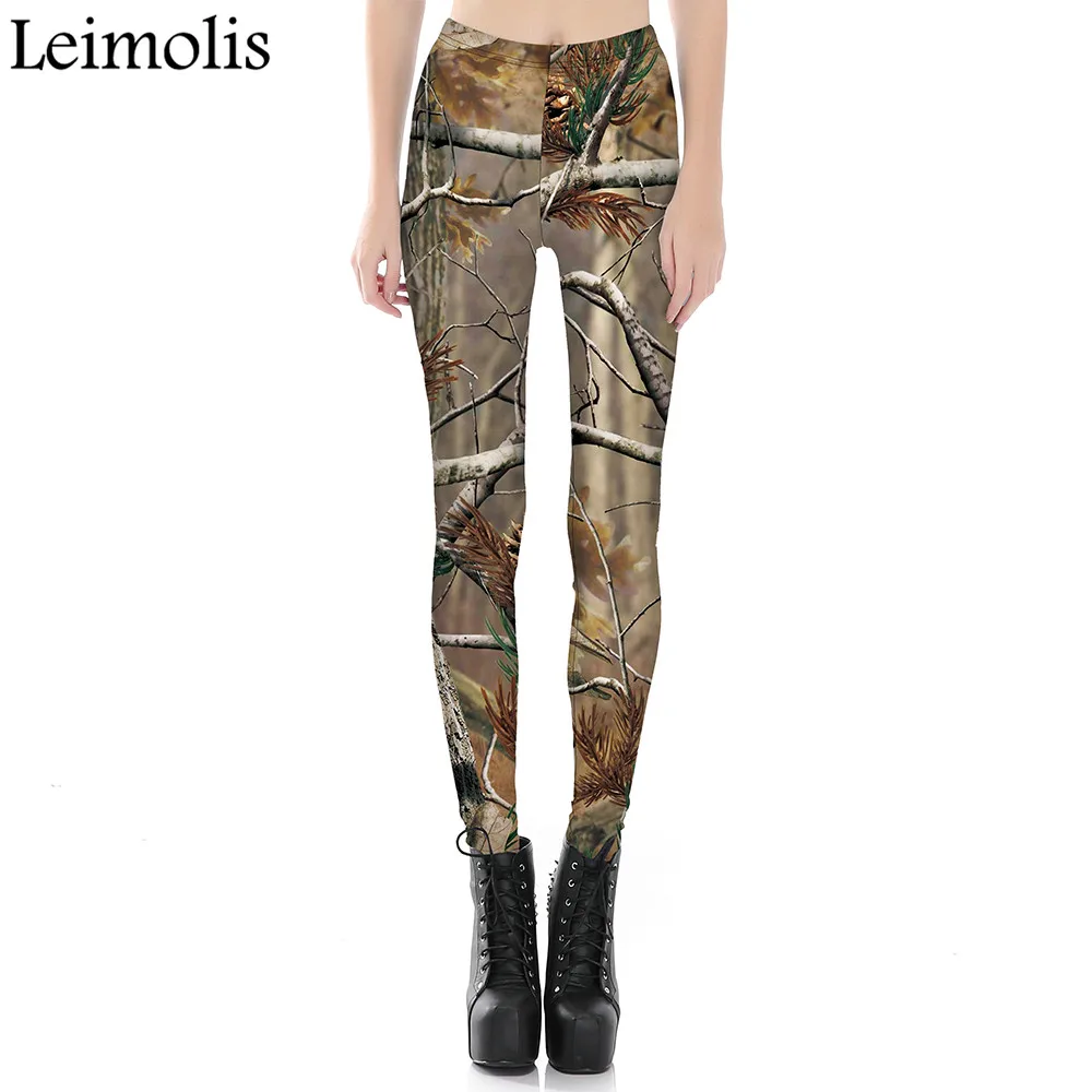 

Leimolis 3D printed fitness push up workout leggings women gothic Desolate Forest plus size High Waist punk rock pants