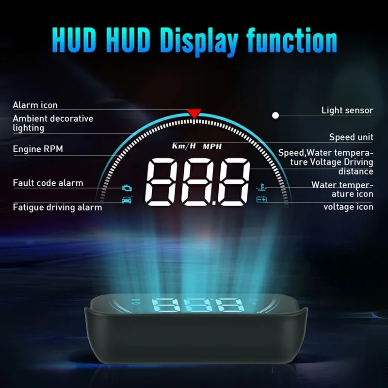 

Car M8 GPS Hud OBD Head-up Digital Speed Display Speedometer Water Temperature Alarm Universal for All Vehicles Auto Accessories