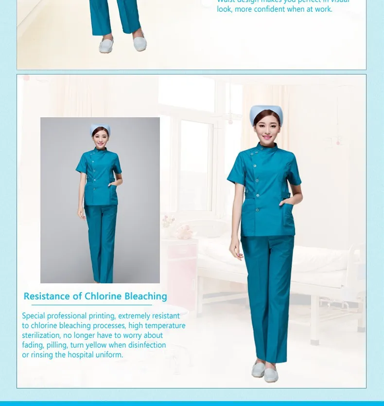 Free Shipping OEM nurse uniform hospital scrubs top and bottom medical uniformes hot selling