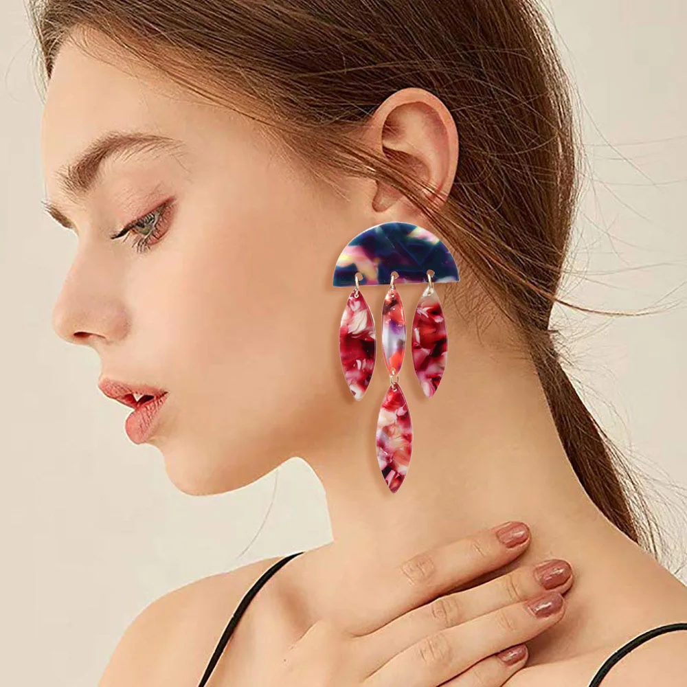 

Bohemian Resin Dangle Earrings Charm Candy Multicolored Drop Earrings Jewelry Long Earrings for Women 2019 Fashion Accessories