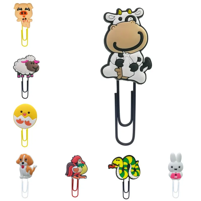 

1pcs Lovely Animals Bookmarks for Kids Sheep Cow Dog Rabbit Book Mark Paper Clips for School Teacher Office Supply Party Gift