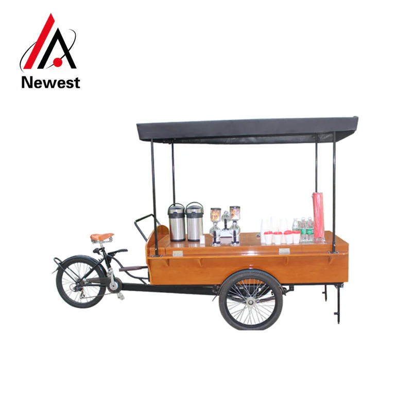 

Practical and affordable pedal/electric coffee mobile food cart bike street food stuff trailer for sale