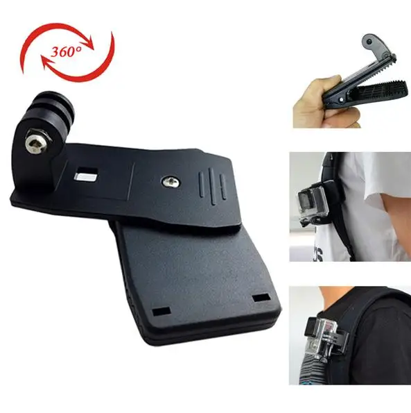

For Gopro Accessories 360 Degree Rotary Backpack Hat Clip Clamp Clips Mount For SJ4000 SJ5000 Action Camera For Gopro 7 6 5 4 3