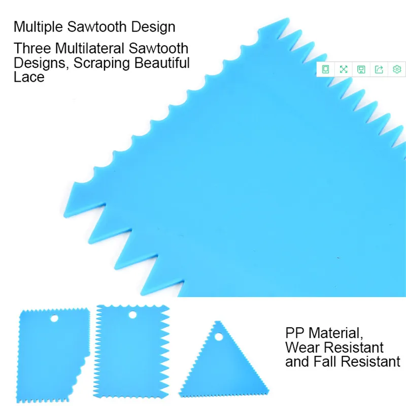 IVYSHION 3, 6 штук в партии, Пластик нерегулярные скребок для торта-торт украшения гребень с боковой шпатели выпечка инструмент помадка, кондитерские изделия резак