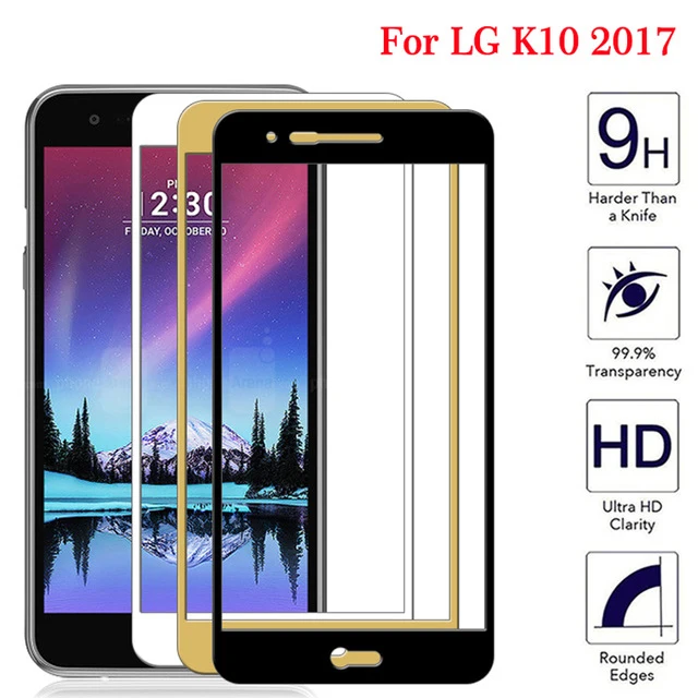 3D закаленное стекло для LG K10 2017 полное покрытие 9H защитная пленка