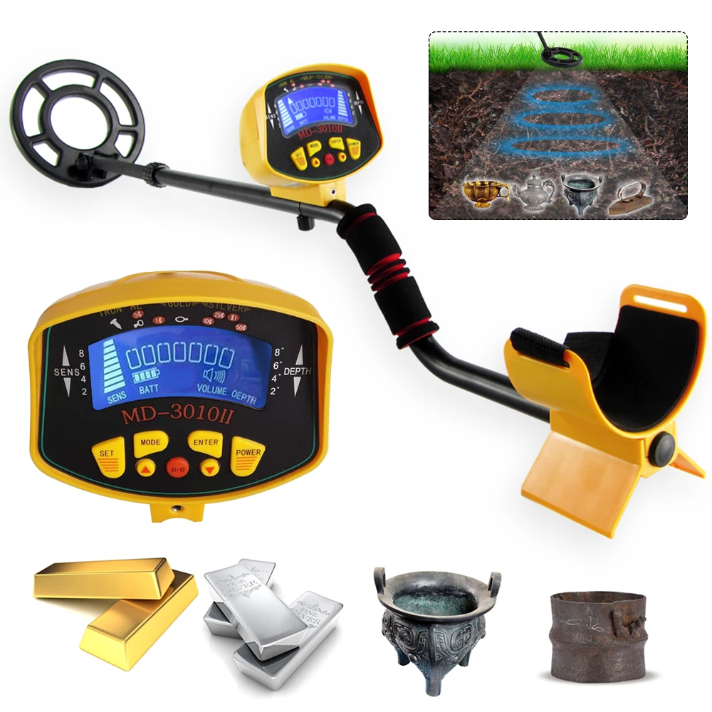 

Professional Metal Detector Underground Waterproof Search Coil Gold Coin Digger Finder Detector Treasure Hunter Tool LCD Display