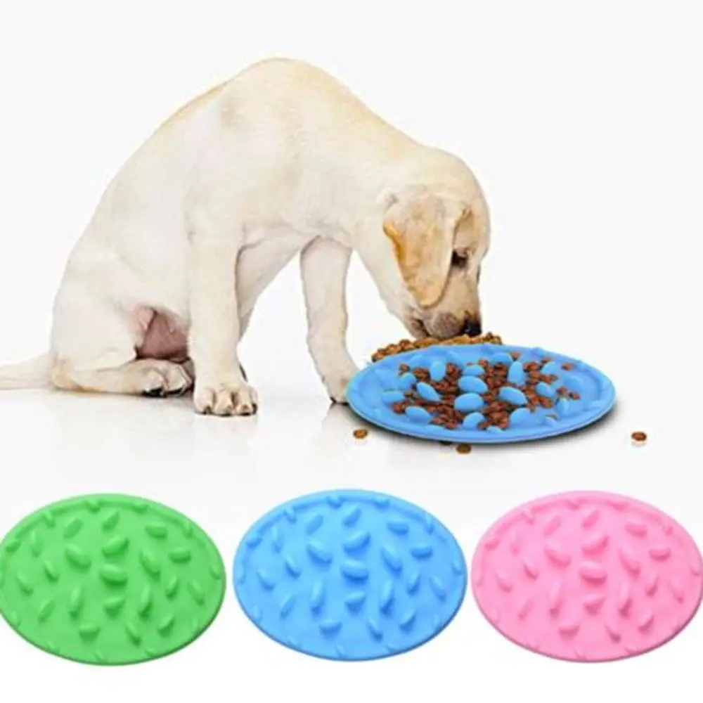 

Elastic Silicone Pet Dog Cat Bowl Puppy feeding container slow feeder jungle design puppy training anti slip prevent choking