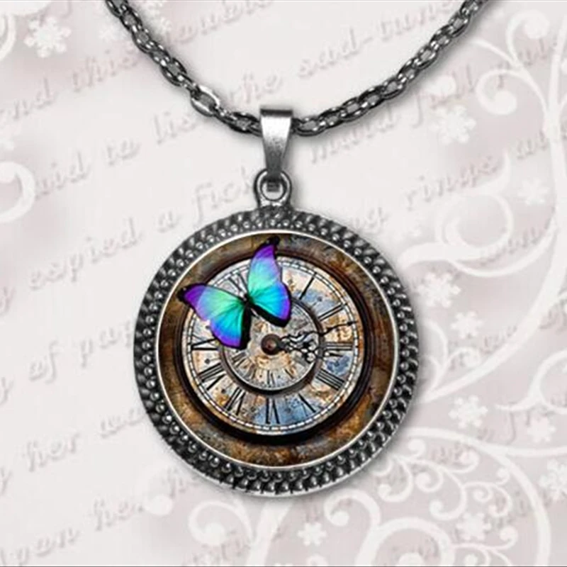 

Hot sale Fine Jewelry Steampunk clock pendant Clock Quarts Necklace Dinosaur pendant Steam punk accessories 2017 A-026-3 HZ1