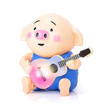 Гитара поросенка музыкальных аудио Shakable светодио дный Glow поросенок игрушка для Для детей IQ развивающего обучения игрушки Электронные Домашние животные