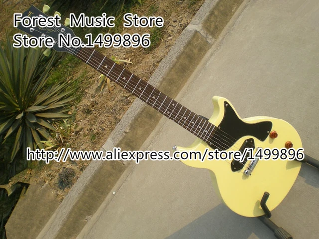 Cheap New Arrival 2015 Junior Single Cut L-P Model Electric Guitar With One P-90 Style Pickup In Milk Yellow