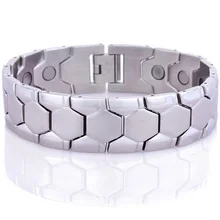 17,8 мм Широкие Модные мужские и женские браслеты для байкеров серебро/золото нержавеющая сталь энергия баланс магнитного здоровья браслет ювелирные изделия