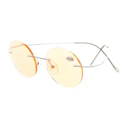 Eyekepper CG15026 Titanium Rimless Round Orange Тонированные Линзы Компьютер Очки Для Чтения Круг Читателей