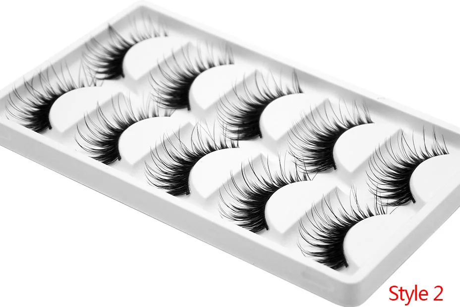 Kimcci 5 Pairs 6 Style Mink Lashes 3D Mink Eyelash Handmade Reusable Natural Faux Eyelashes Cruelty free False Lashes Cilia