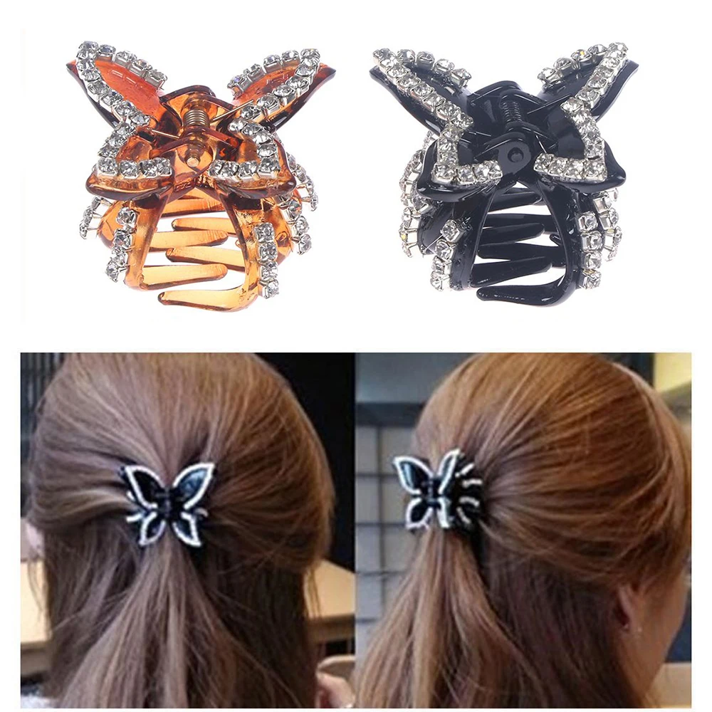 

Women Girl Bling Butterfly Crystal Rhinestone Clamp Accessories Hair Clip Claw Hairpin