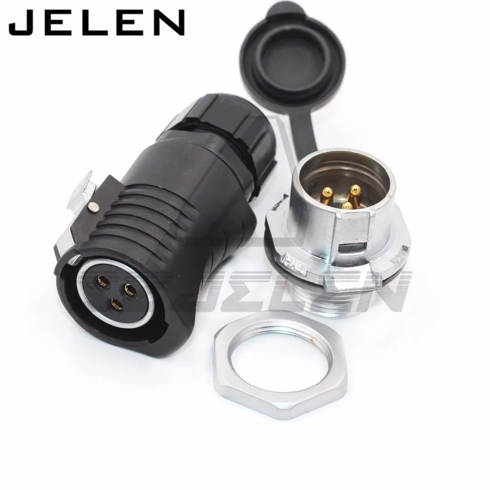 XHE20, waterproof 3 pin connector plug socket, power connector