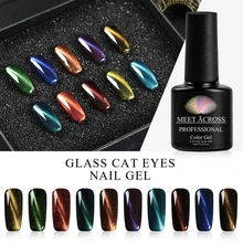 MEET ACROSS Гель-лак для использования с магнитом лак Эмаль Перманентный замачиваемый Светодиодный УФ-гель для ногтей Маникюр 3d кошачий глаз гель УФ-комплект Лак