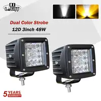 CO LIGHT Led Work Lamp 12D 3" Strobe Light Bar 48W 6500K 3500K Flashing for Tractors Car Jeep Trucks Driving Fog Lights 12V 24V