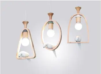 

Nordic bird creative restaurant chandelier wood aisle porch cloakroom personality balcony lighting
