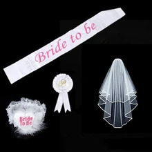 4 шт./компл. Свадебные украшения для девичника свадебная вуаль Команда Невесты быть атласный пояс для подружек невесты