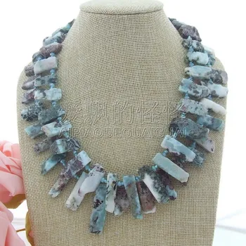 

N070111 2Strsnds 18''-19'' 30mm Natural Larimar Crystal Necklace