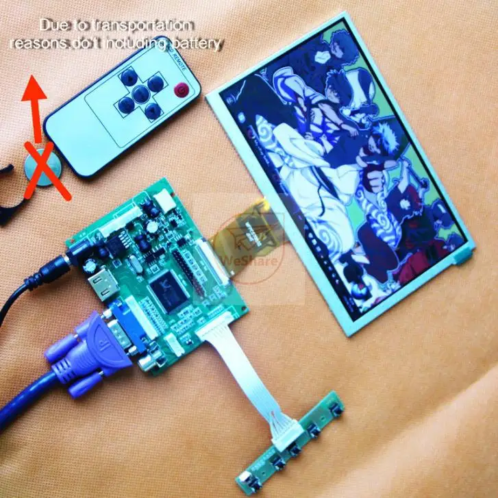 5pcs/Lot 7" Inch LCD Screen 800*480 Display Monitor For Raspberry Pi + Driver Board HDMI/VGA/2AV 165*100mm | Компьютеры и офис