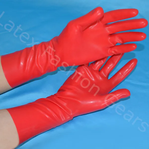 Высококачественные перчатки из чистого латекса, сексуальные унисекс черные резиновые короткие перчатки, перчатки с пятью пальцами, один размер - Цвет: Red