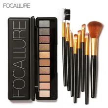FOCALLURE 10 Colors Nuder Warm Eyeshadow Palette 8PCS Brushes Eye Shadow Blush Powder Eyeliner Lip Eyebrow Brush : image FOCALLURE 10 Colors Nuder Warm Eyeshadow Palette 8PCS Brushes Eye Shadow Blush Powder Eyeliner Lip Eyebrow Brush