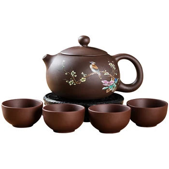 

Yixing Zhu Mu Zisha pot Xi Shi pot handmade antique teapot ball hole filter teapot Kung Fu tea set