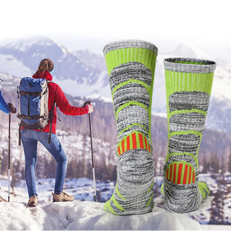 Зимние хлопковые Лыжные носки для альпинизма и пешего туризма, плотные теплые спортивные носки для женщин и мужчин, чулки для сноубординга 30