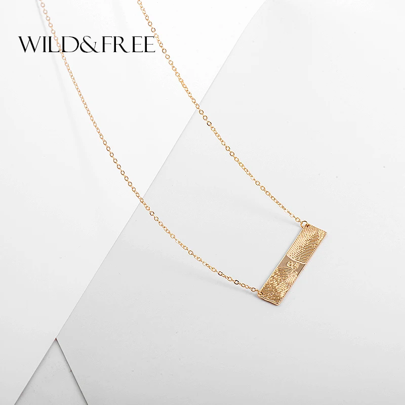 Wild & Free для женщин золотой прямоугольник длинное ожерелье с подвеской простое