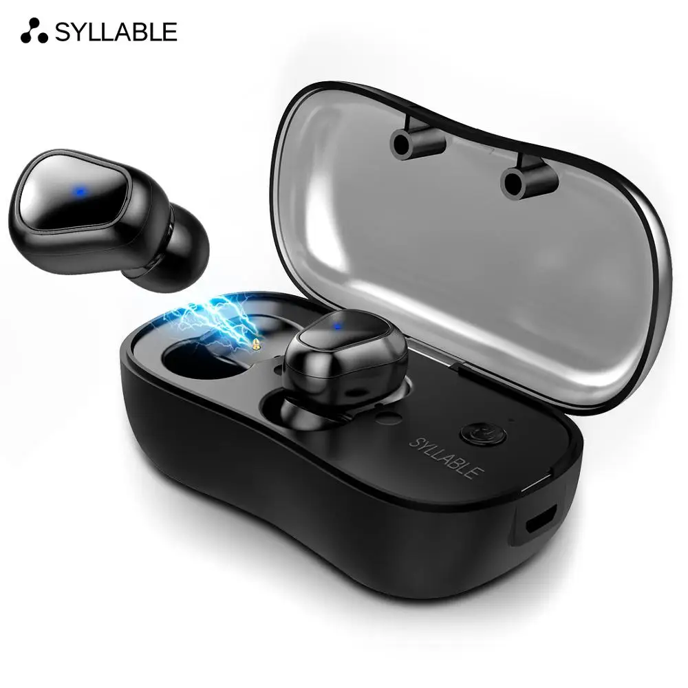 SYLLABLE D900P TWS Bluetooth V5.0 наушники с двойным микрофоном и зарядным устройством 400 мАч