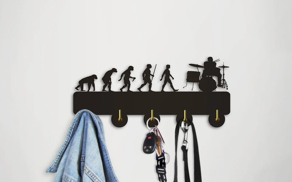 1 шт. Geek Evolution барабанщик дизайн одежды крюк двери настенный крючок вешалка сумки ключи Muisc тема Ванная Кухня Ретро Держатель