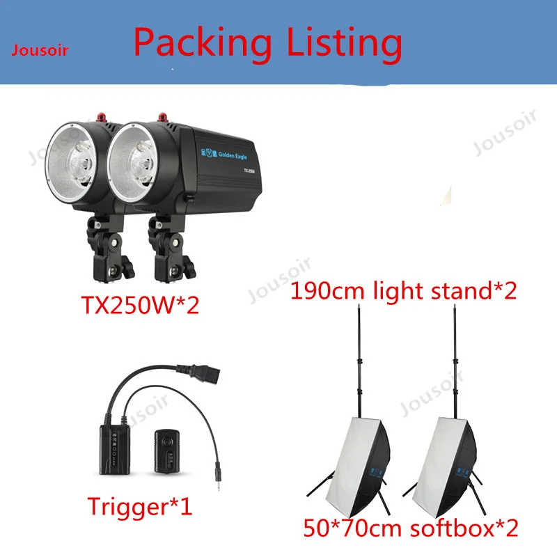 TX250W фотостудия лампа комплект ID photo заполнить свет вспышки софтбокс для фотосессий CD50 T03