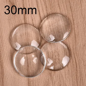 

10pcs/lot 30mm Round Cabochons Transparent Glass Clear Flat Back for DIY Pendant Findings Jewelry Making Handmade Accessories