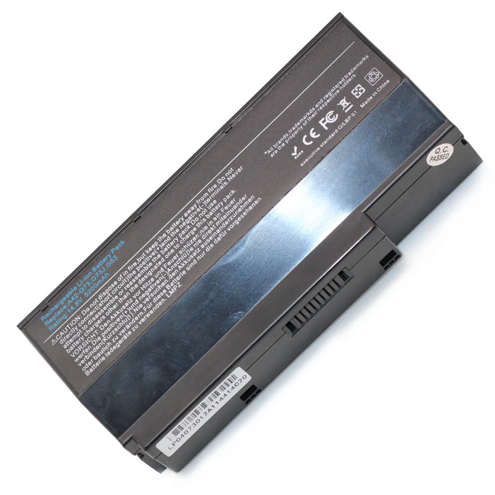 

Brand New A42-G73 Laptop Battery for ASUS G73 G73J G73JH G73JQ G73JW G73JX G53 G53S G53J G53JW 10.8V 5200mAh 8 Cell